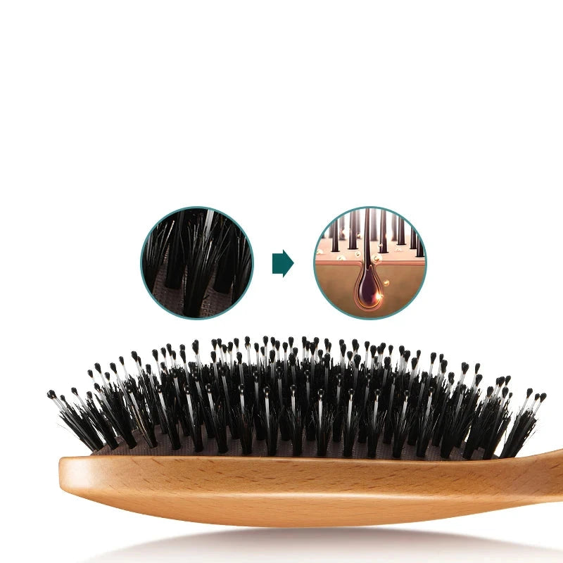 Brosse à cheveux  en hêtre naturel